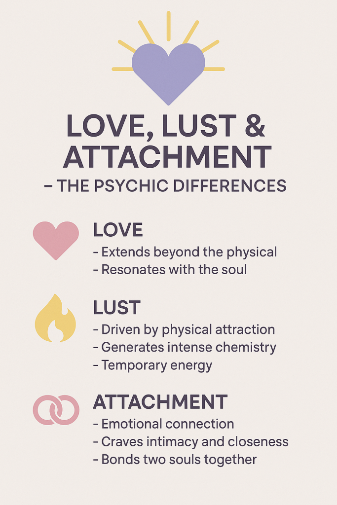 Love, Lust & Attachment – The Psychic Differences