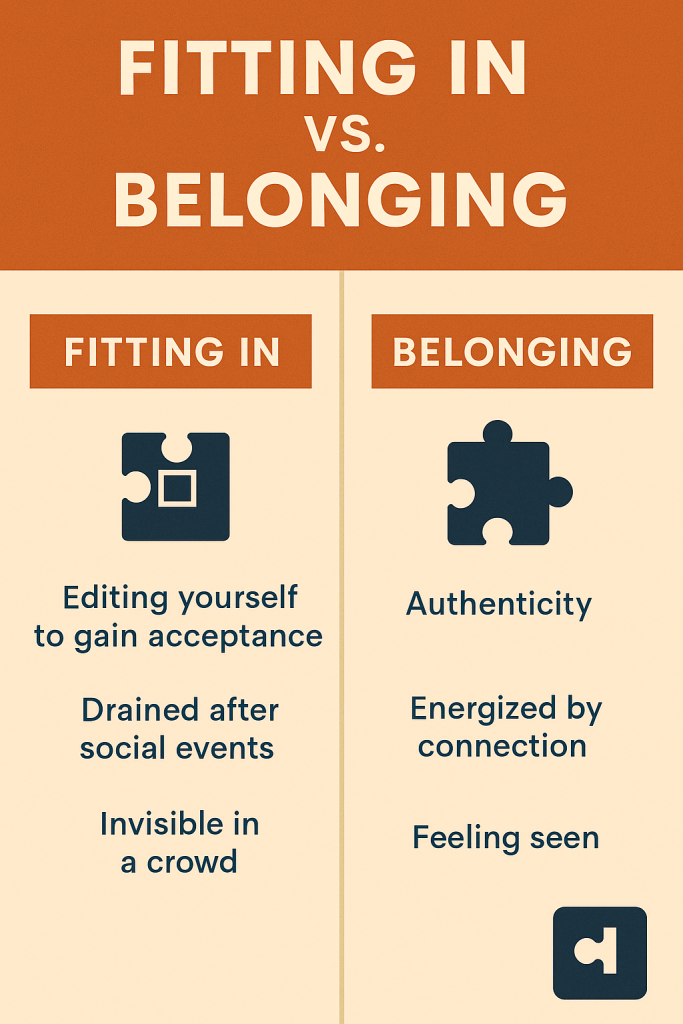 Fitting In vs. Belonging Side-by-Side Comparison