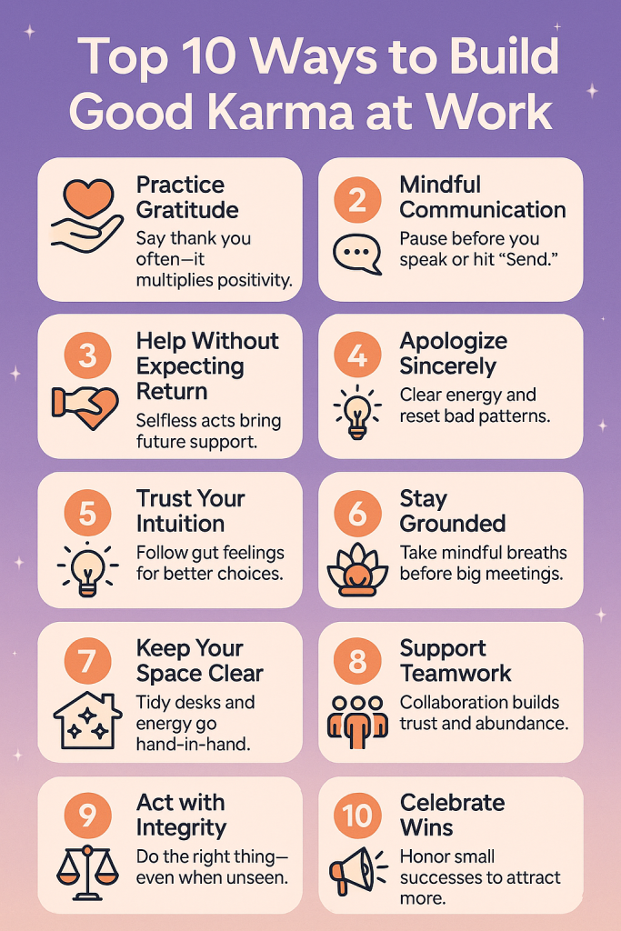 Top 10 Ways to Build Good Karma at Work