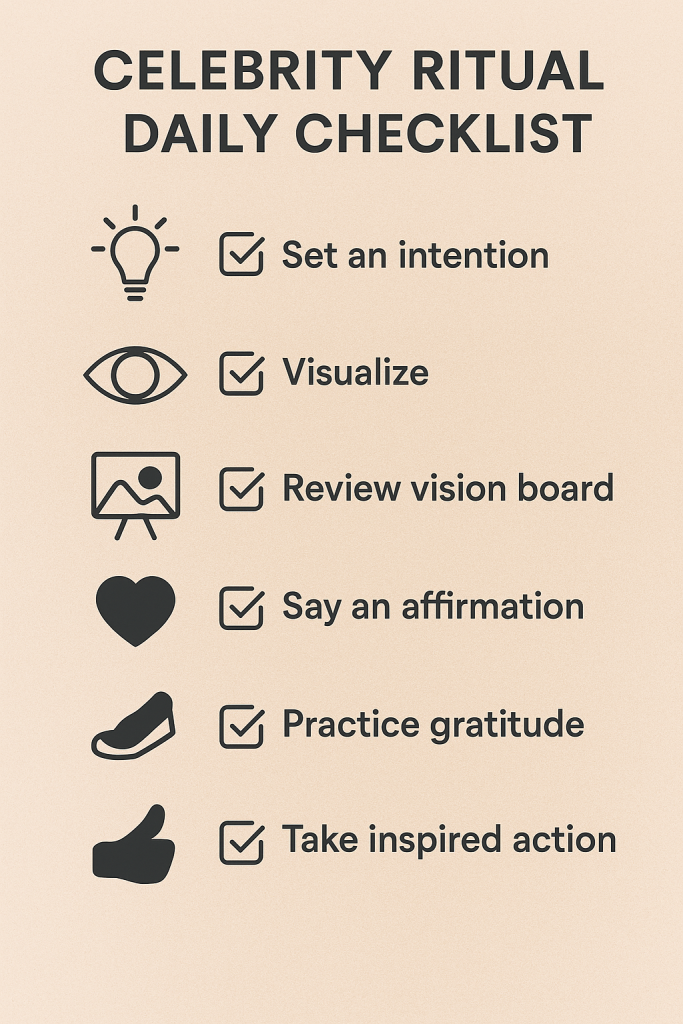 Celebrity Ritual Daily Checklist
