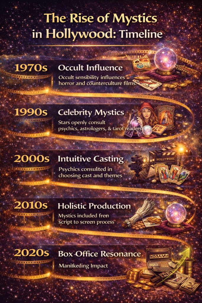 The Rise of Mystics in Hollywood: Timeline