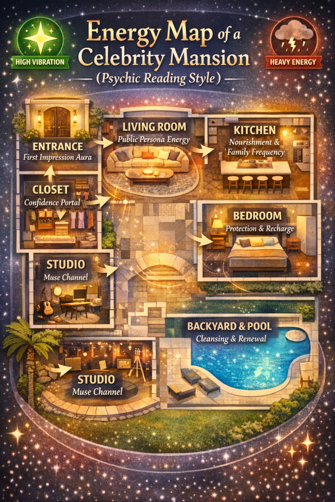 Energy Map of a Celebrity Mansion (Psychic Reading Style)