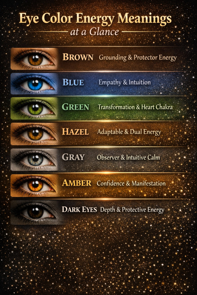 Eye Color Energy Meanings at a Glance