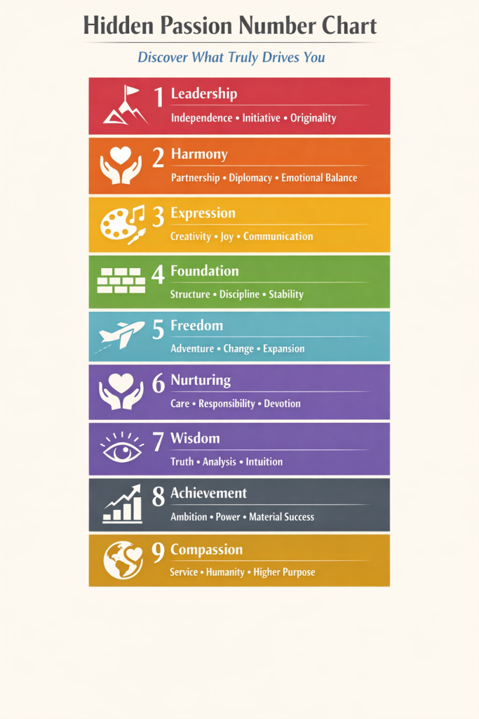 Hidden Passion Numbers