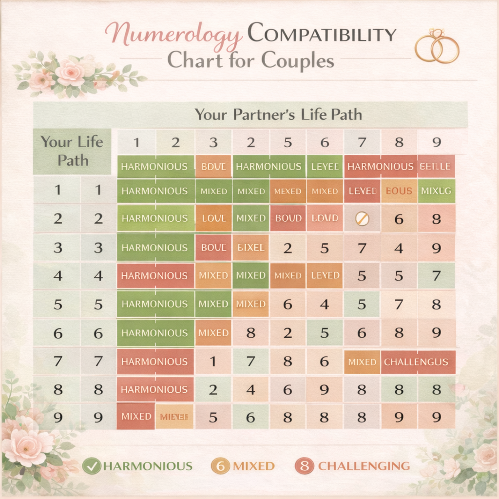 Numerology Compatibility Chart for Couples