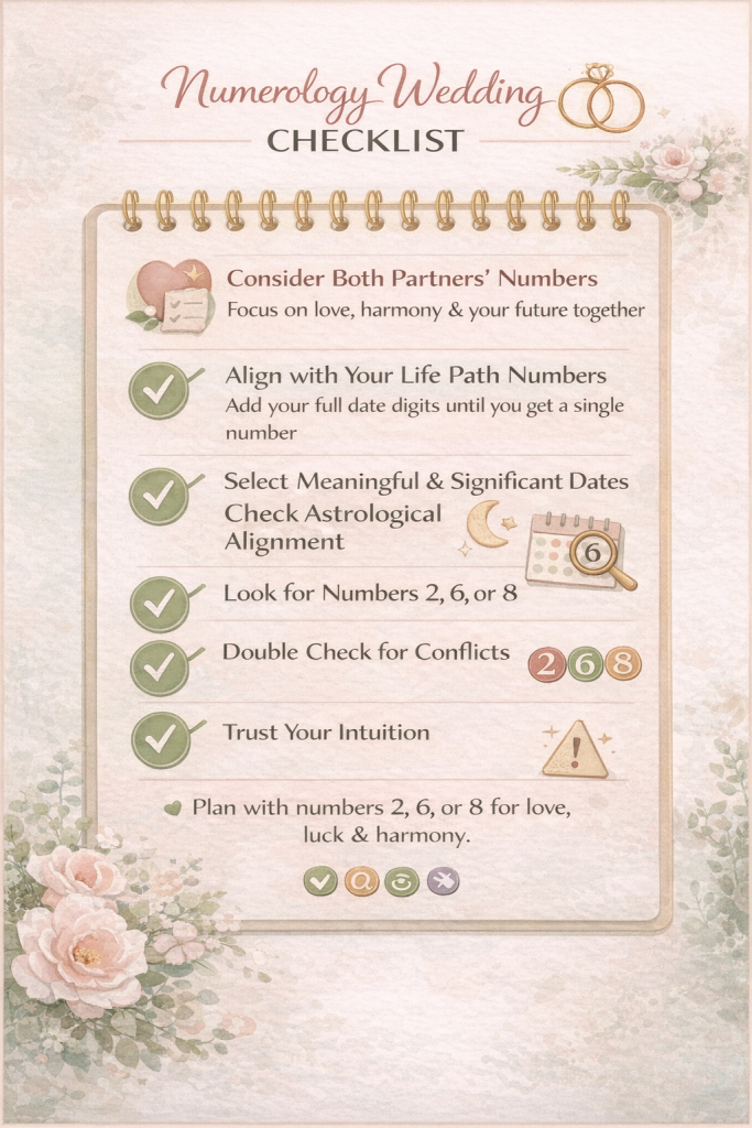 Numerology Wedding Checklist