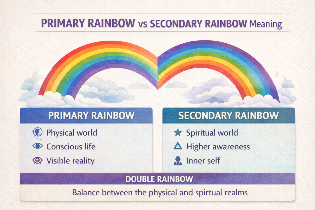 Primary Rainbow vs Secondary Rainbow Meaning Chart