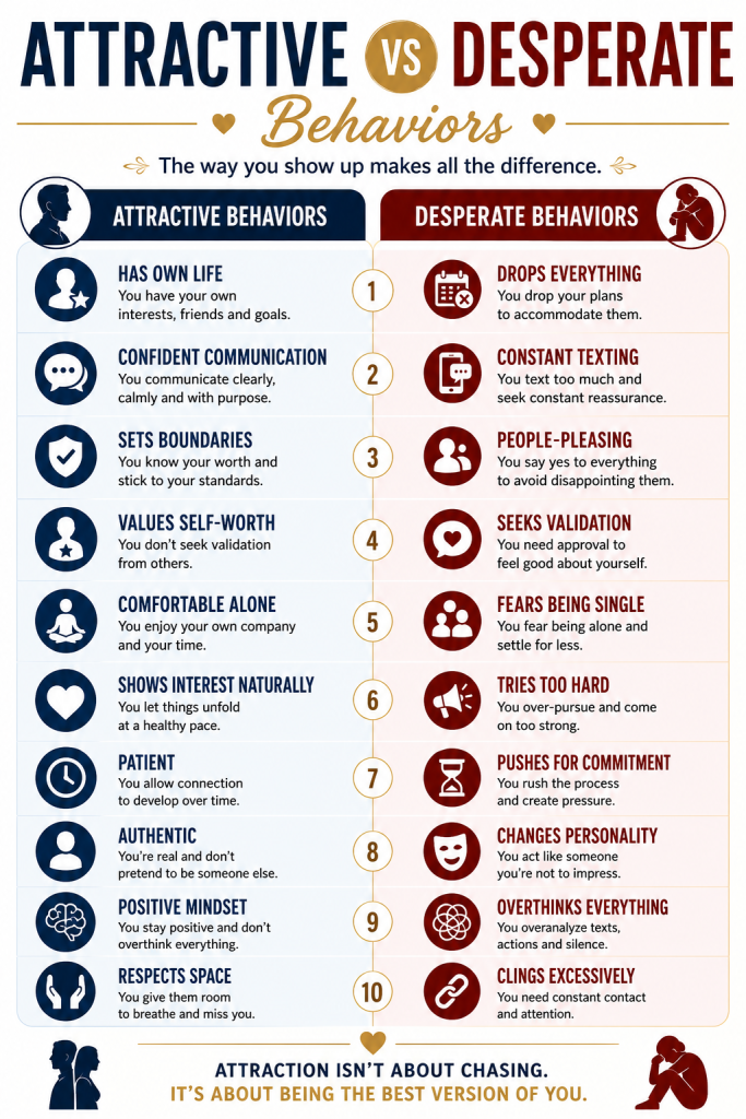 Attractive vs Desperate Behaviors