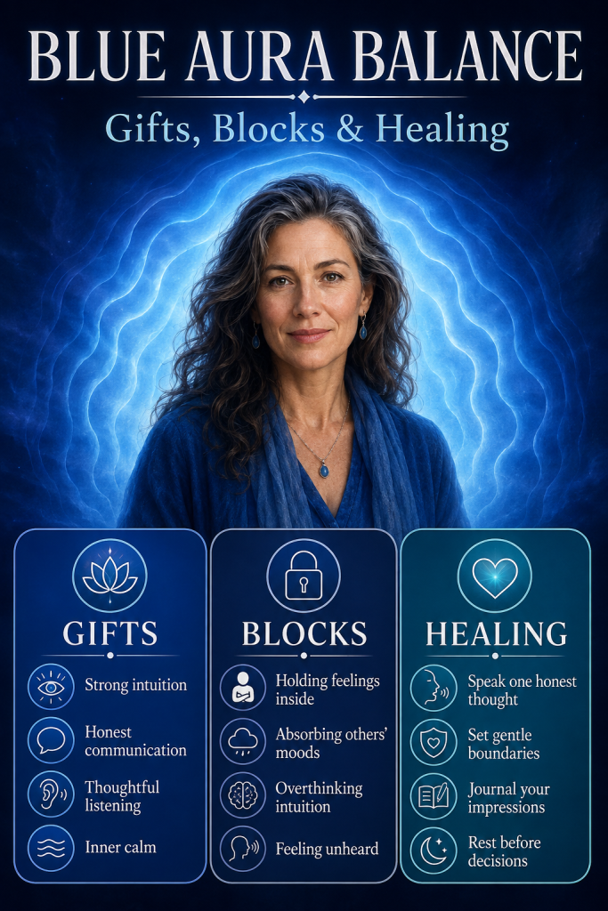 Blue Aura Balance: Gifts, Blocks & Healing